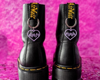 Lilac Flamin Heart Boot Charms