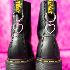 Pink Heart Boot Charms