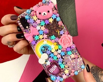 Pink layered cute pastel phone case