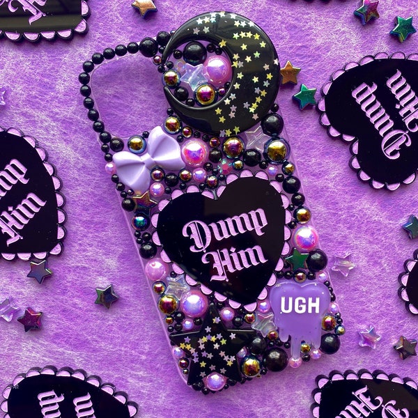 Dump Him lilac & black decoden phone case