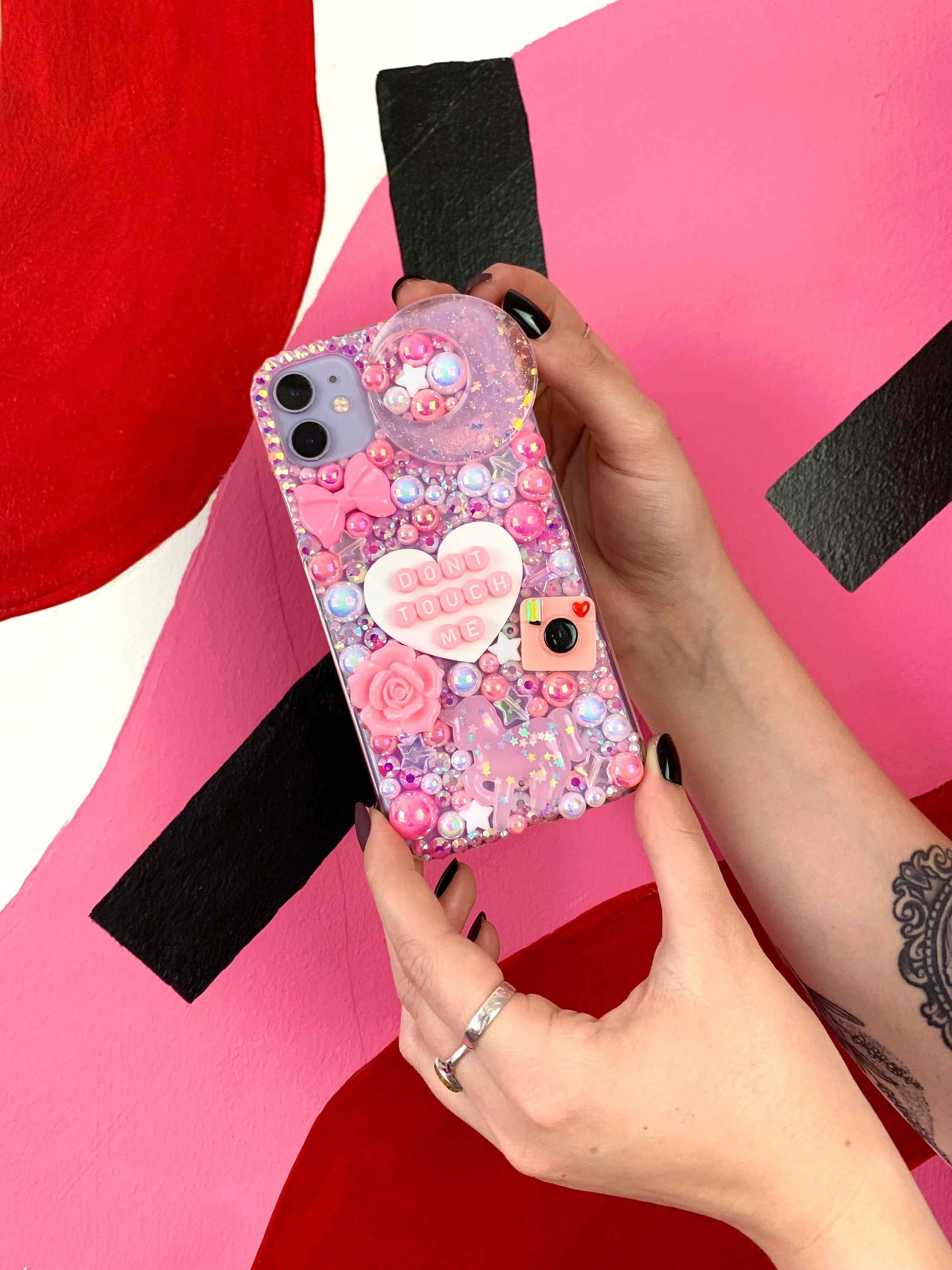 Don t Touch Me Pink Unicorn Decoden Phone Case Etsy Ireland