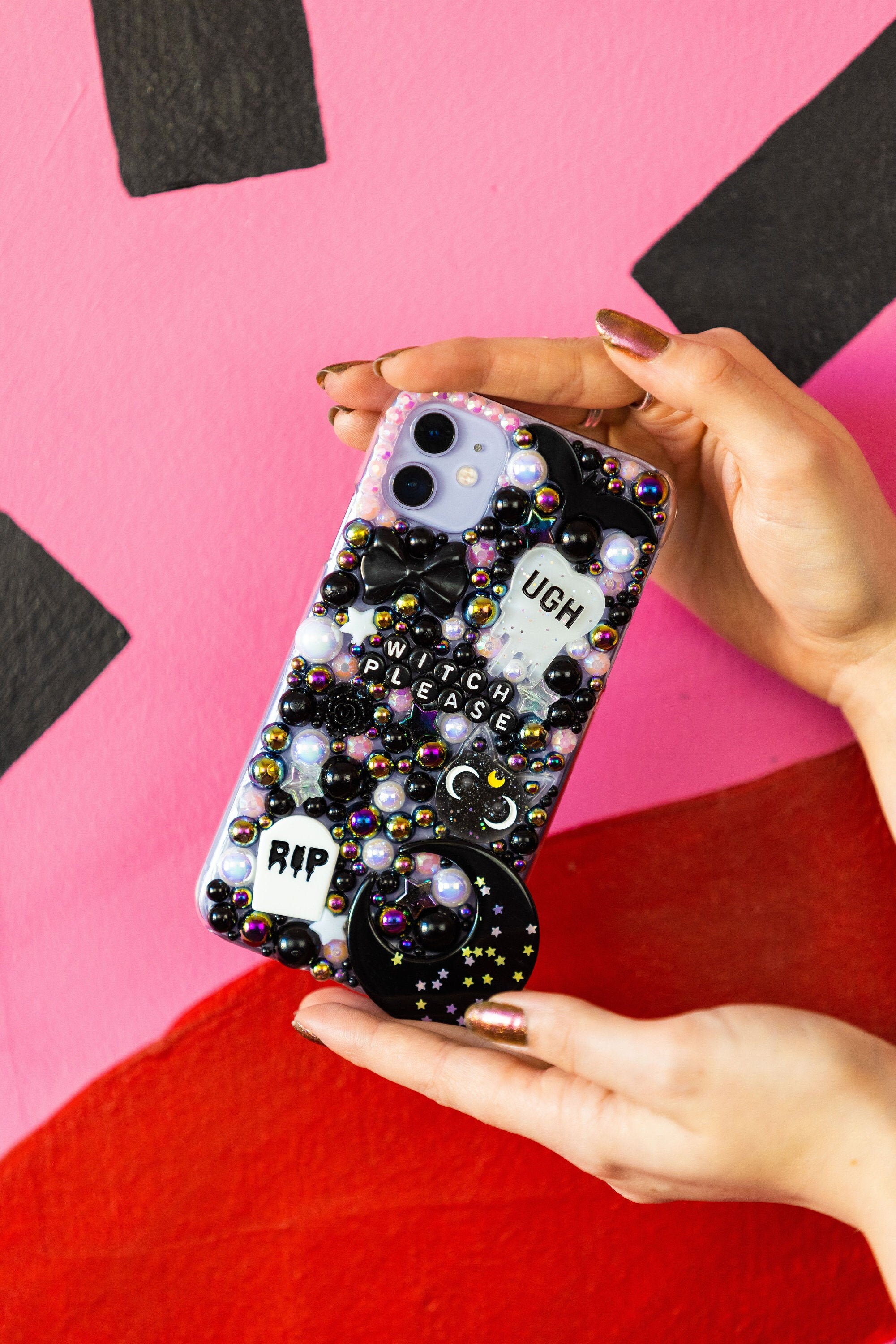 Witch please black & white decoden phone case