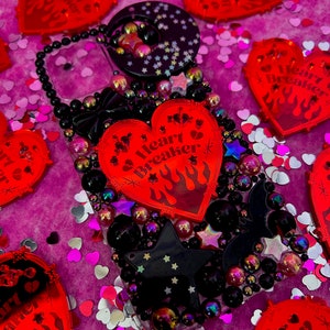 Heart Breaker Red & Black Decoden Phone Case