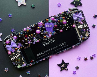 Black & Lilac Planchette Nintendo Switch OLED Decoden Case