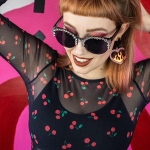 Cat Eye Studded Sunglasses - Silver