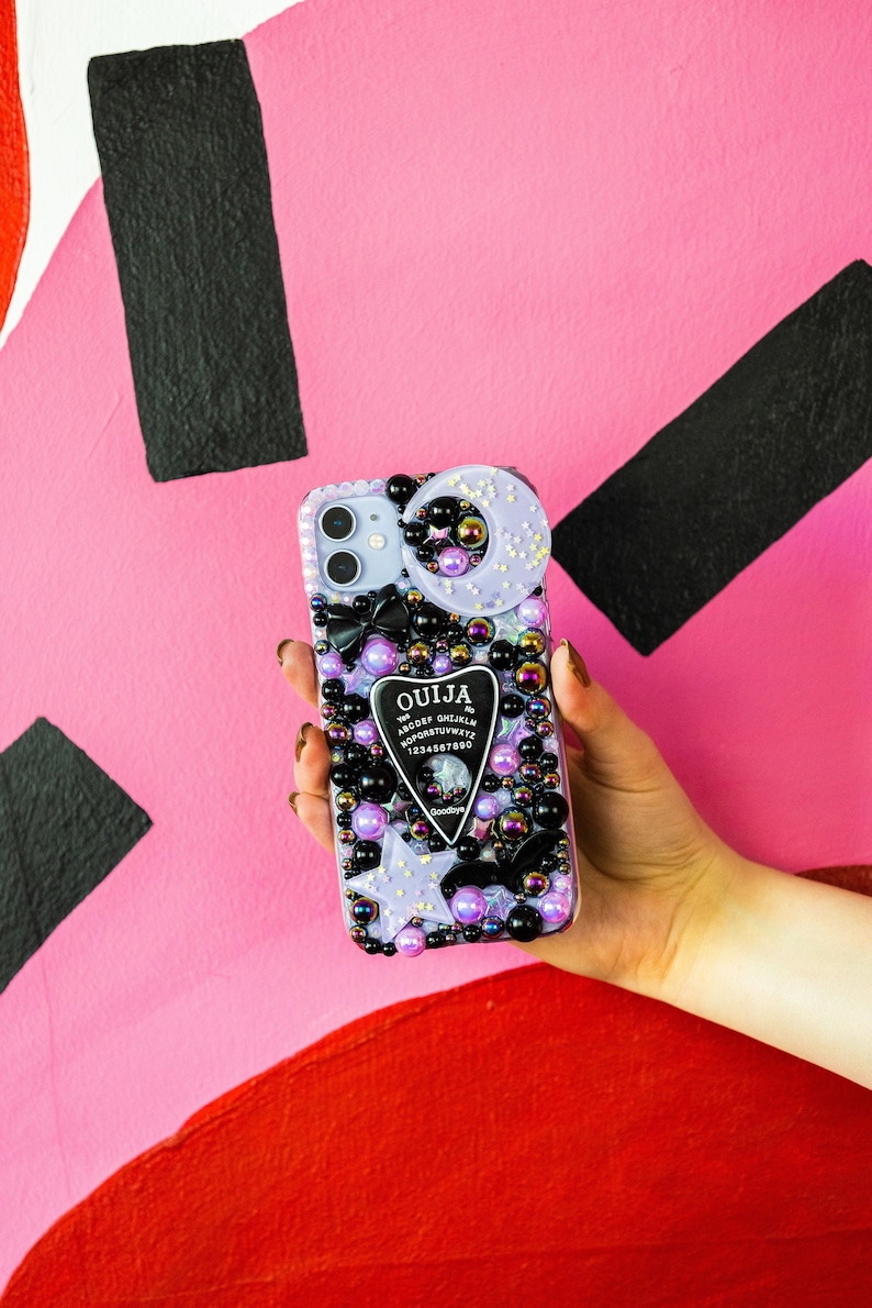 Black & lilac ouija planchette decoden phone case 