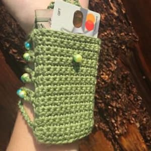 Wrist Wallet, Crochet Wrist Wallet, Petite Pocket Wrist Wallet