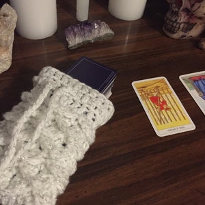 Crochet Dragon Scale Tarot Bag, Bag for Tarot Cards, Bag for Oracle Cards, Storage Bag for Tarot and Oracle Cards