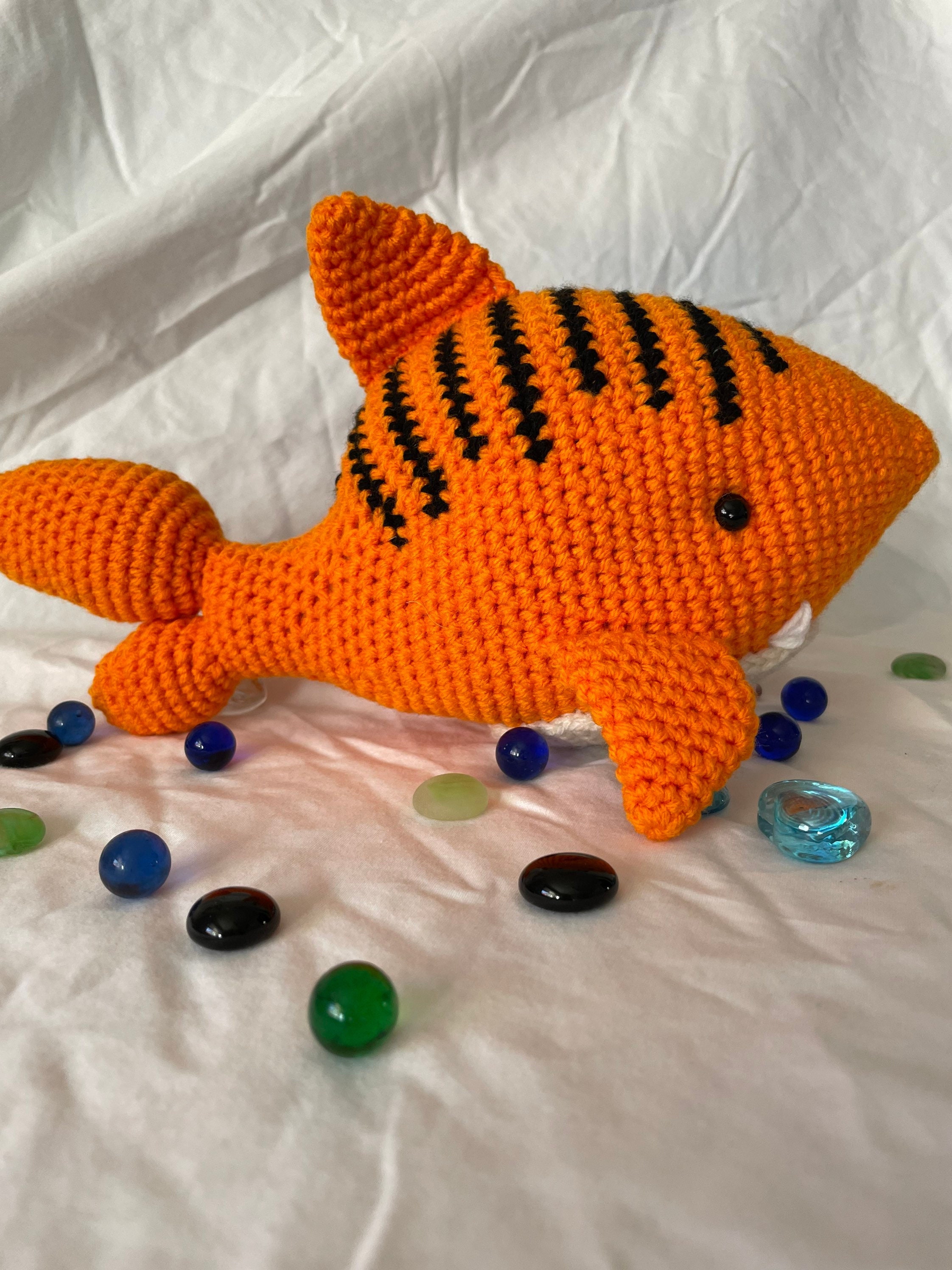 Crochet Stuffed Tiger Shark, Tiger Shark Toy, Tiger Shark Amigurumi