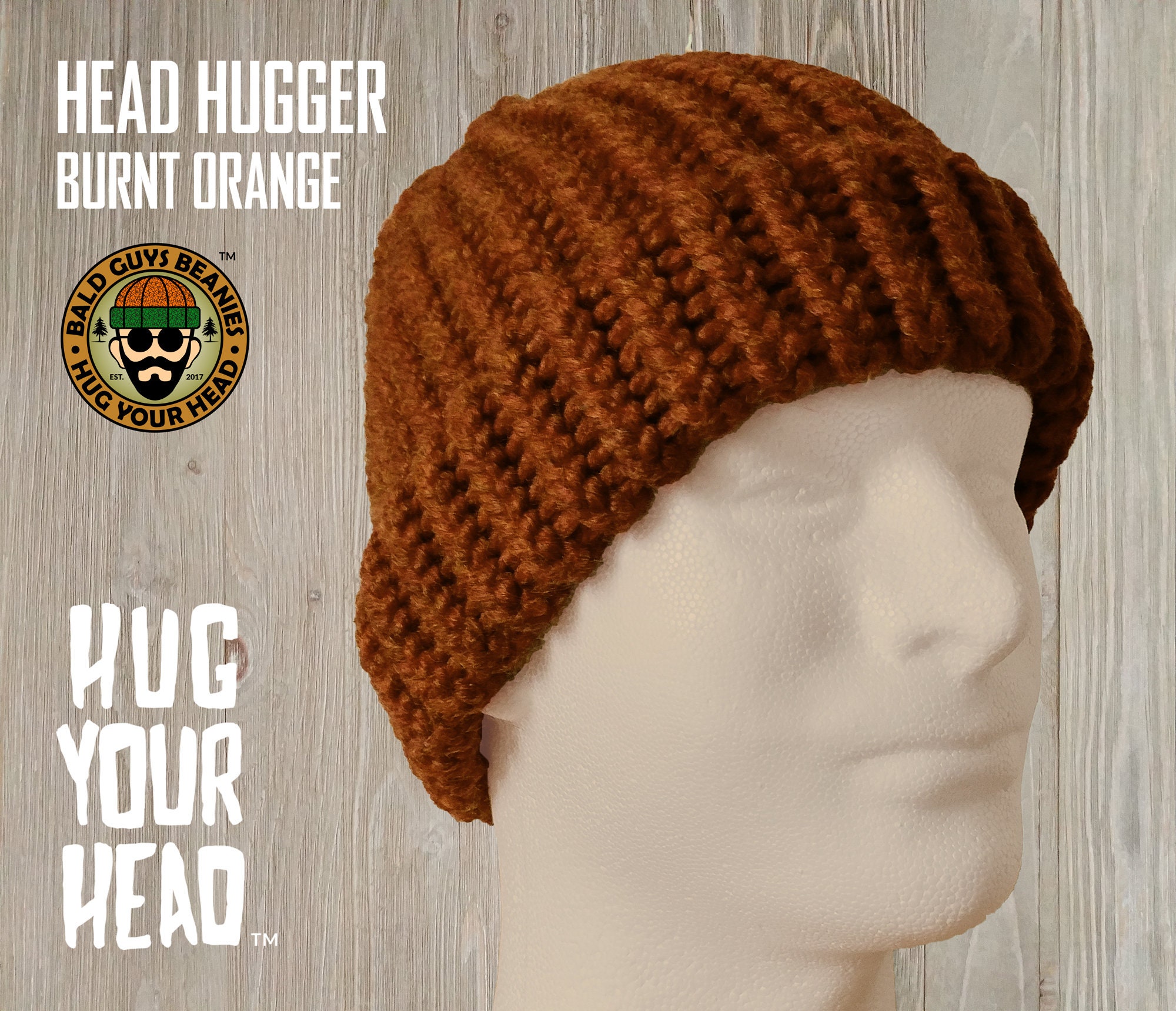 Mens Beanie Mens BURNT ORANGE Knit Hat 