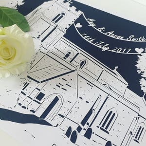 Personalised Papercut Wedding Venue, Wedding Papercut, Unique Wedding Gift, Wedding Venue Sketch, Paper Anniversary Gift, Wedding Present, image 3