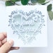 Personalised Floral Heart Papercut Name Card, Wedding Card, Anniversary Card, Thank You Card, Couple Card, Paper Anniversary, Wedding Gift 