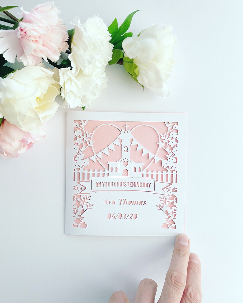 Personalised Christening Papercut Name Card Christening Card Etsy Canada