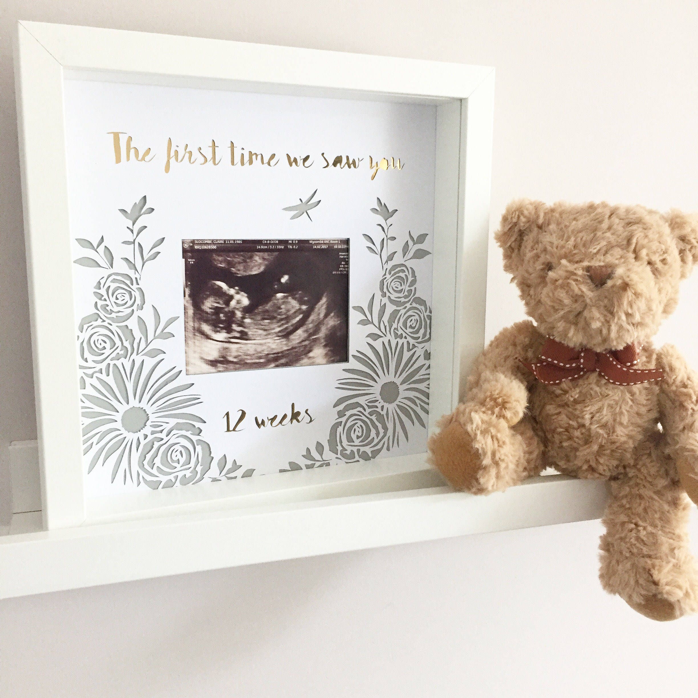 Baby Scan Frame Baby Scan Photo Frame Baby Papercut Baby | Etsy