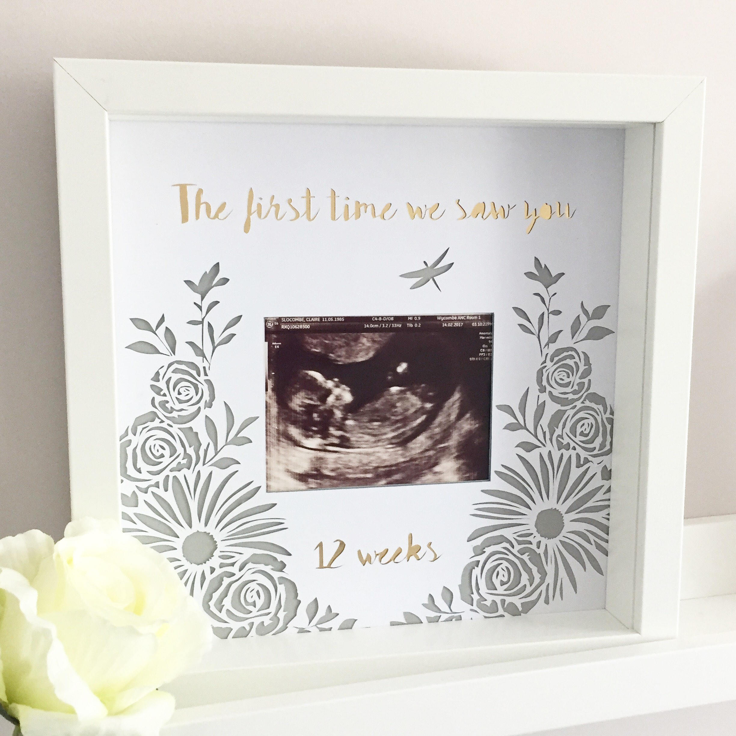 Baby Scan Frame Baby Scan Photo Frame Baby Papercut Baby Etsy
