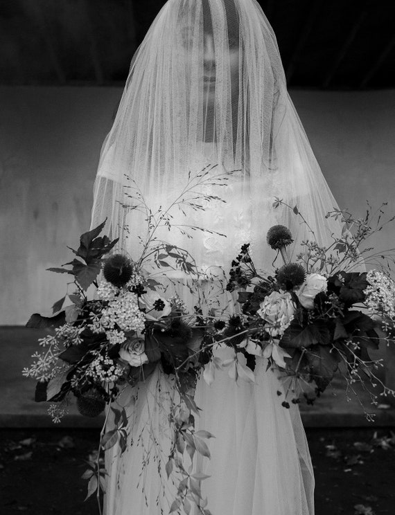 Wedding Veil Soft Tulle Single Tier Veil Draping Veil Etsy