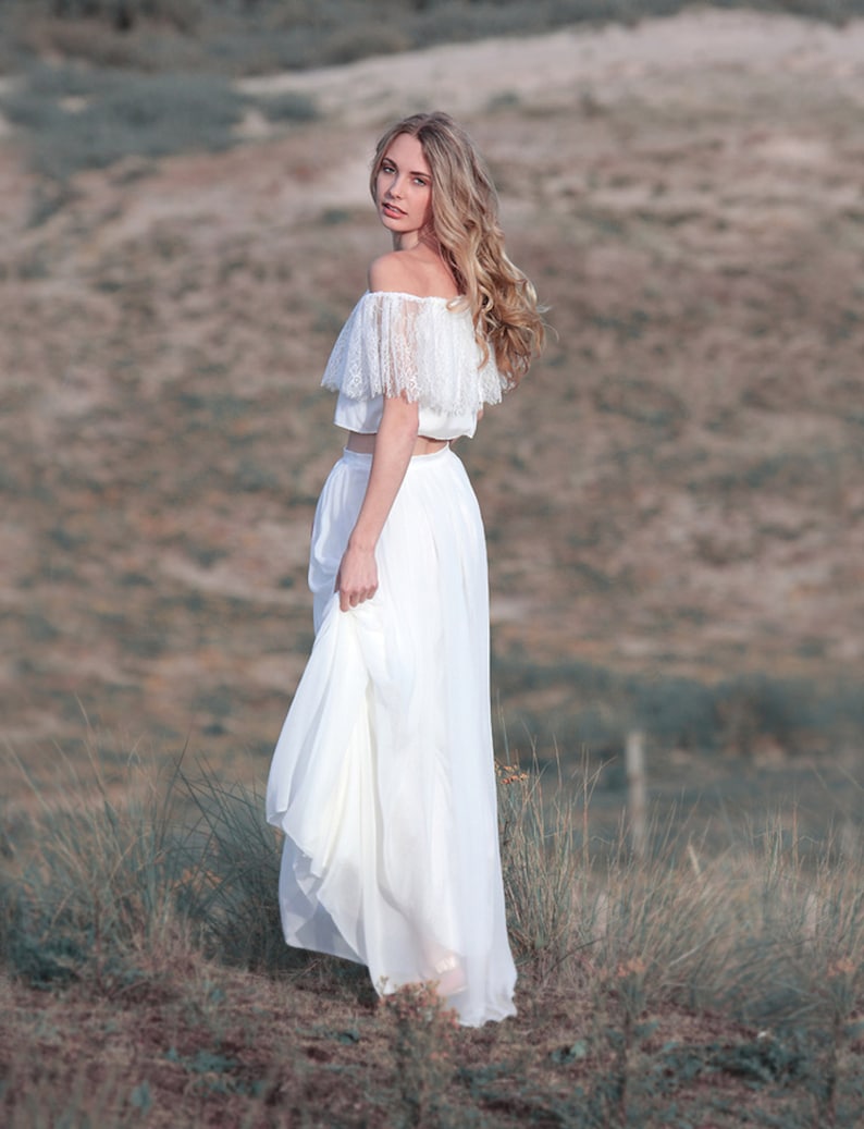 Boho Wedding Skirt Silk Chiffon Skirt Bridal Skirt Casual Etsy