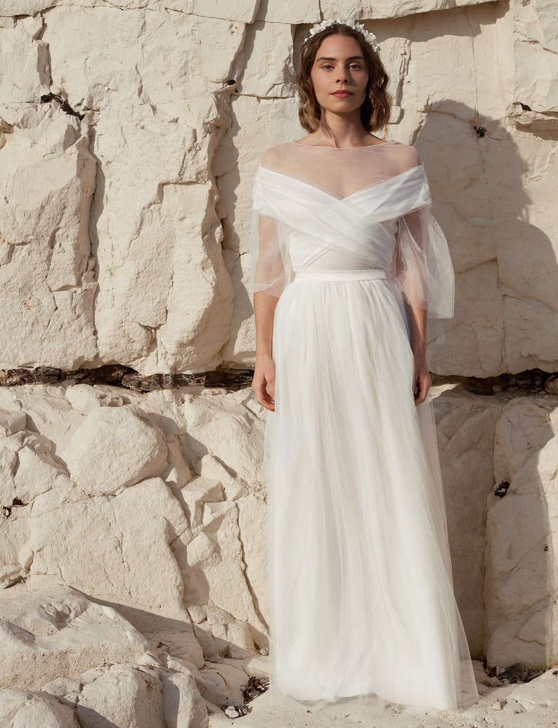 Bridal Tulle Skirt Sheer High Waist Skirt Fairy Wedding Etsy
