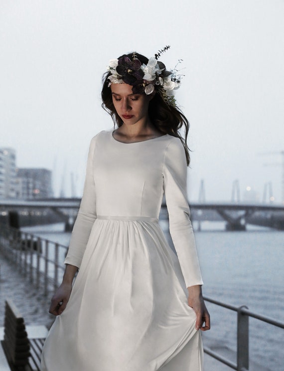 short silk wedding dress