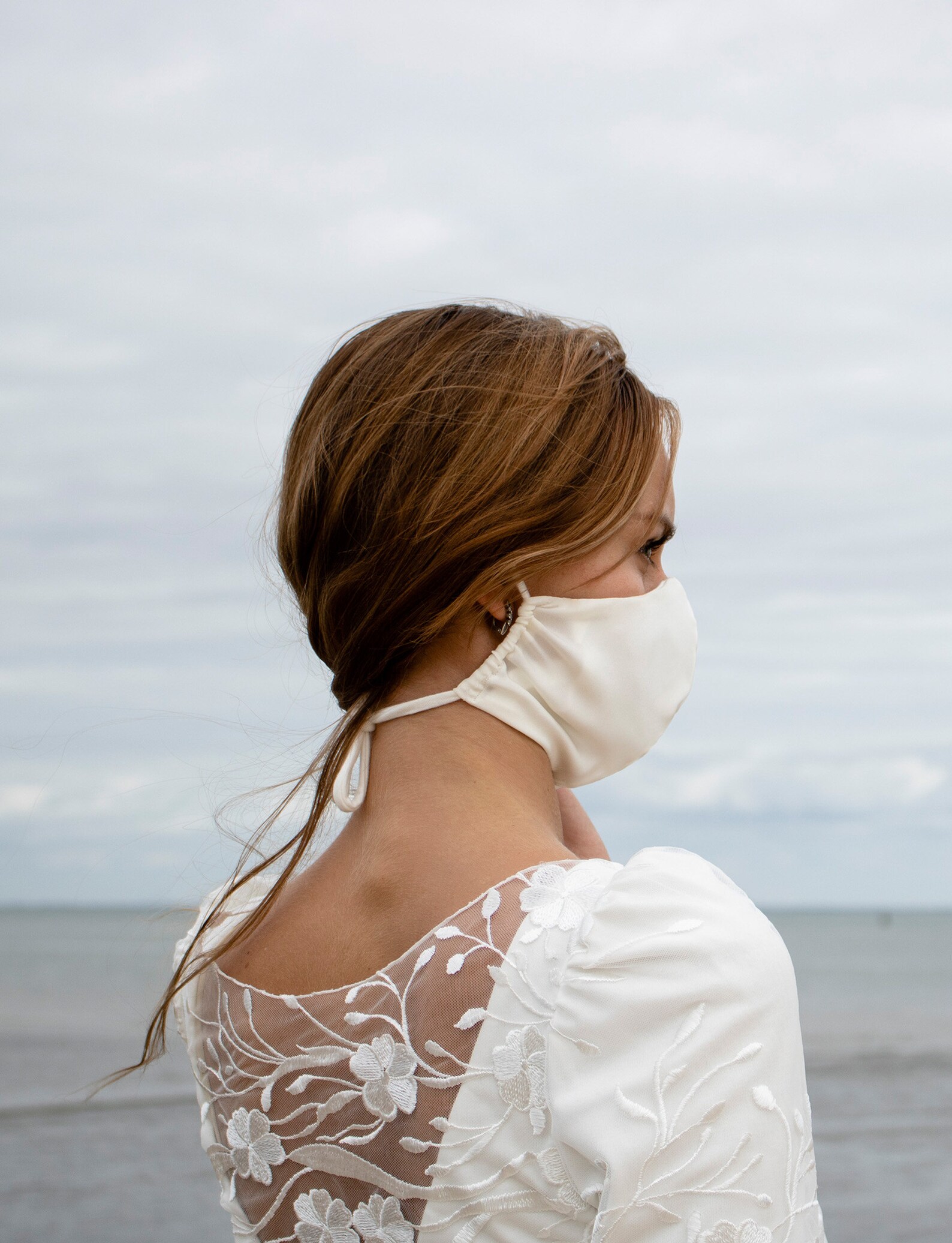 Bridal silk mask wedding mask white cotton silk washable Etsy