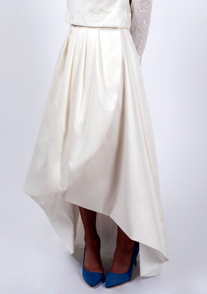 Bridal Skirt High-low Hem Wedding Simple Civil Wedding | Etsy UK