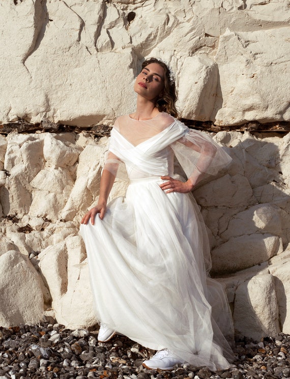 Hochzeitskleid Boho Tullkeid Hochzeitskleid Zweiteilig Etsy