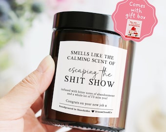Leaving Gift For Work Colleague Friend Co Worker | Funny Candle For Work Friend Leaving New Job Retirement | Escaping shit show