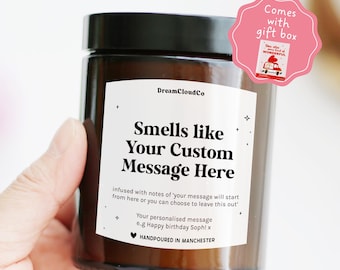 Custom Text Smells Like Candle | Birthday Gift For Friend Sister Colleague Mum | Funny Secret Santa Christmas Gift For Her Corporate Company