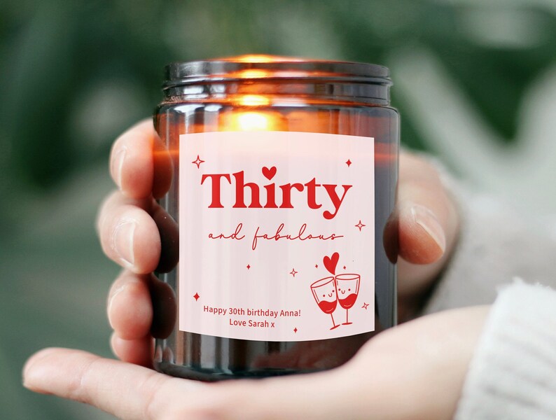 personalise gift 30th birthday, 30th birthday gift, friend birthday, 30th birthday candle, gift for 30th birthday, funny 30th gift, happy 30th birthday, milestone birthday, Gift for her 30th, Gift for woman 30th birthday