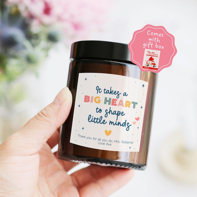 Regalo de agradecimiento para maestra de guardería, asistente de enseñanza y niñera | Regalo de agradecimiento al final del trimestre | Big Heart Little Minds imagen 1