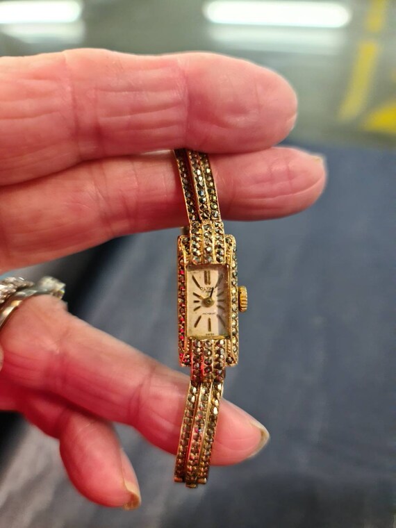 9 carat gold marcasite watch 1930s