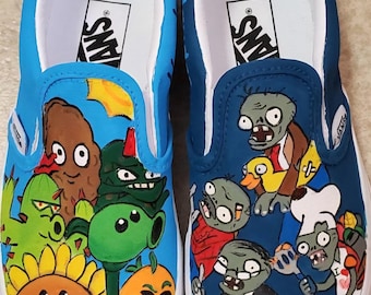 Plants vs Zombie painted shoes