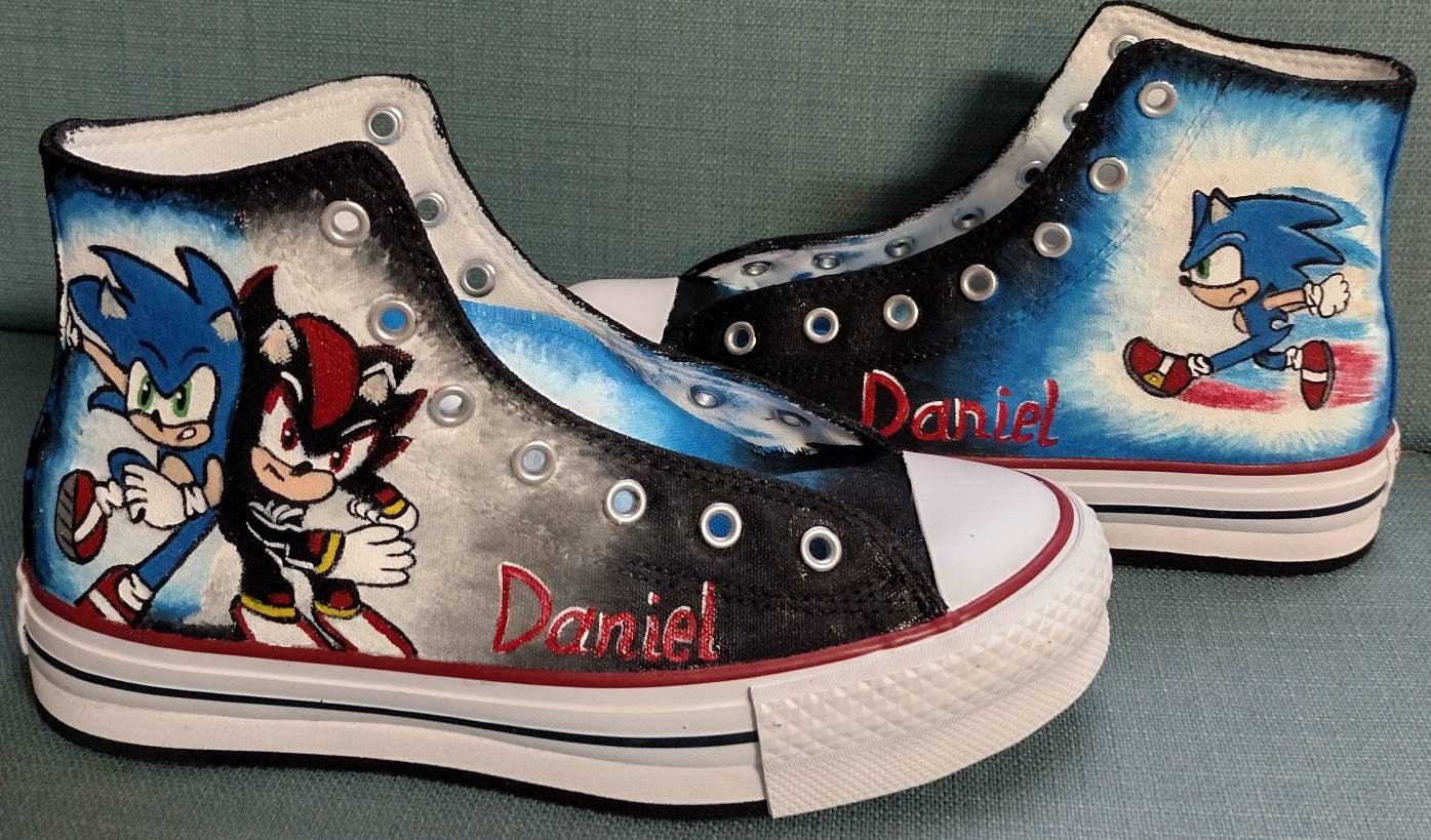 SparkleMe Shoes - Custom sonic and shadow hedgehog, t-shirt and shoe combo,  for birthday twin boys! SO COOL!☺️ Order YOURS today!󾮗🏽 All items are  made to order! Inbox for details! 󾔗󾔗󾔗