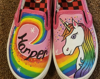 Unicorn painted shoes