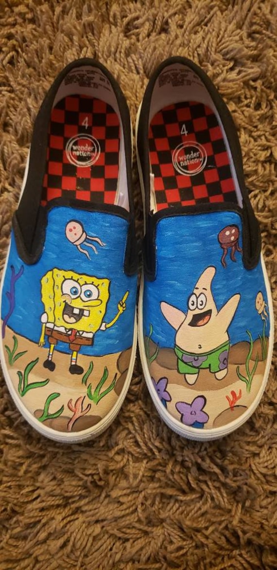 spongebob painted shoes