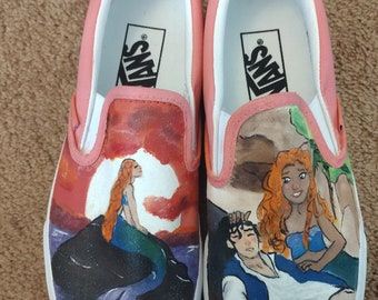 The Little Mermaid Painted Shoes