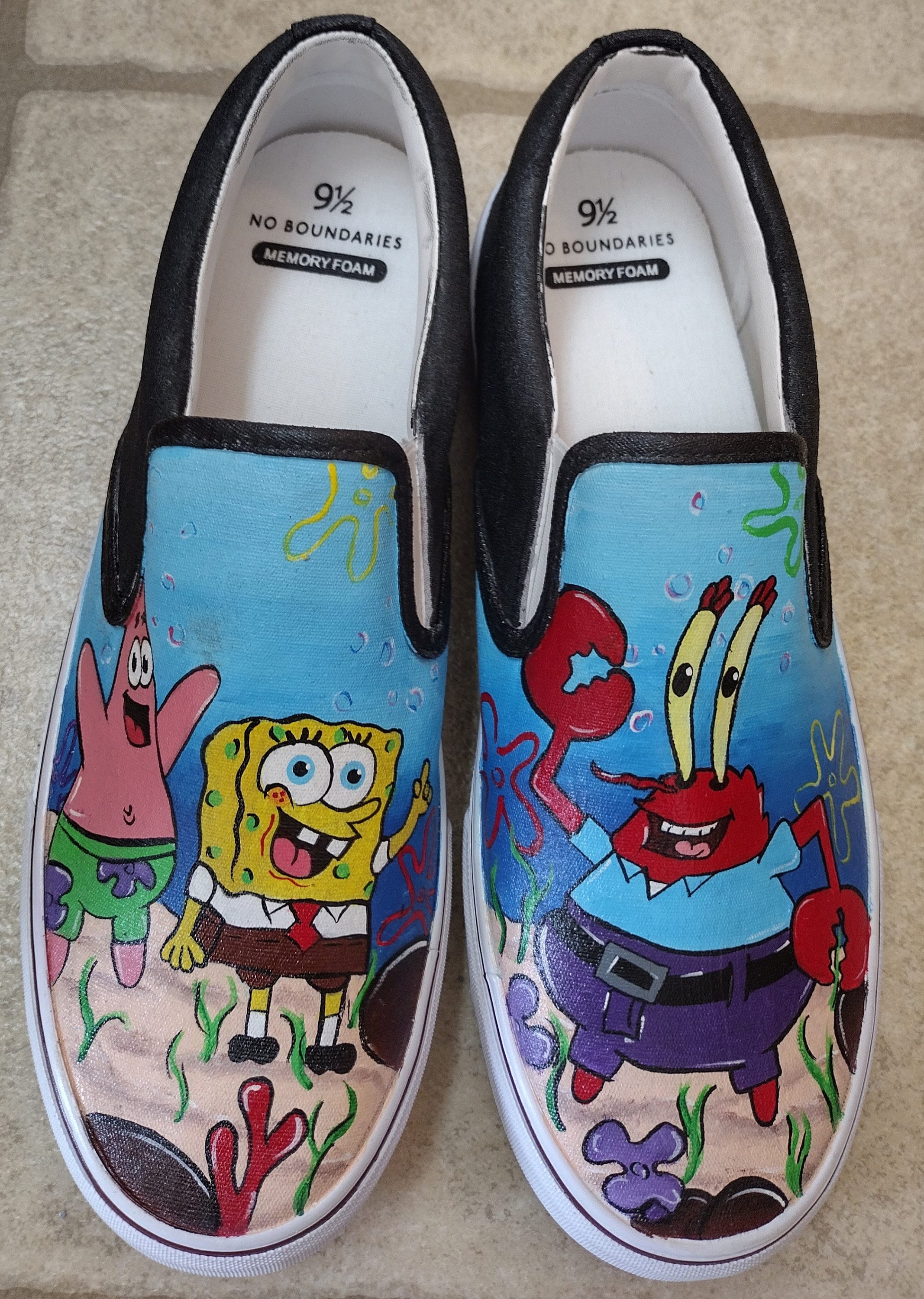 Spongebob Painted Shoes - Etsy