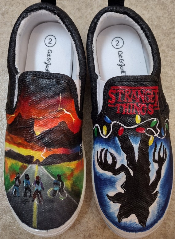 Custom Stranger Things Footwear Stranger Things Painted Shoes