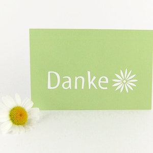 schlichte grüne Mini-Dankekarten, Visitenkartengröße