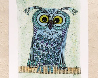 Digital print, picture, owl, Dina 4