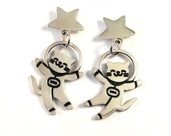 Cat Earrings Jewelry Star