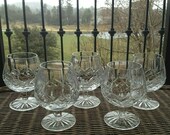 5 Lot Waterford Crystal Lismore 12 oz Brandy Snifters 5 1 4 quot Mint