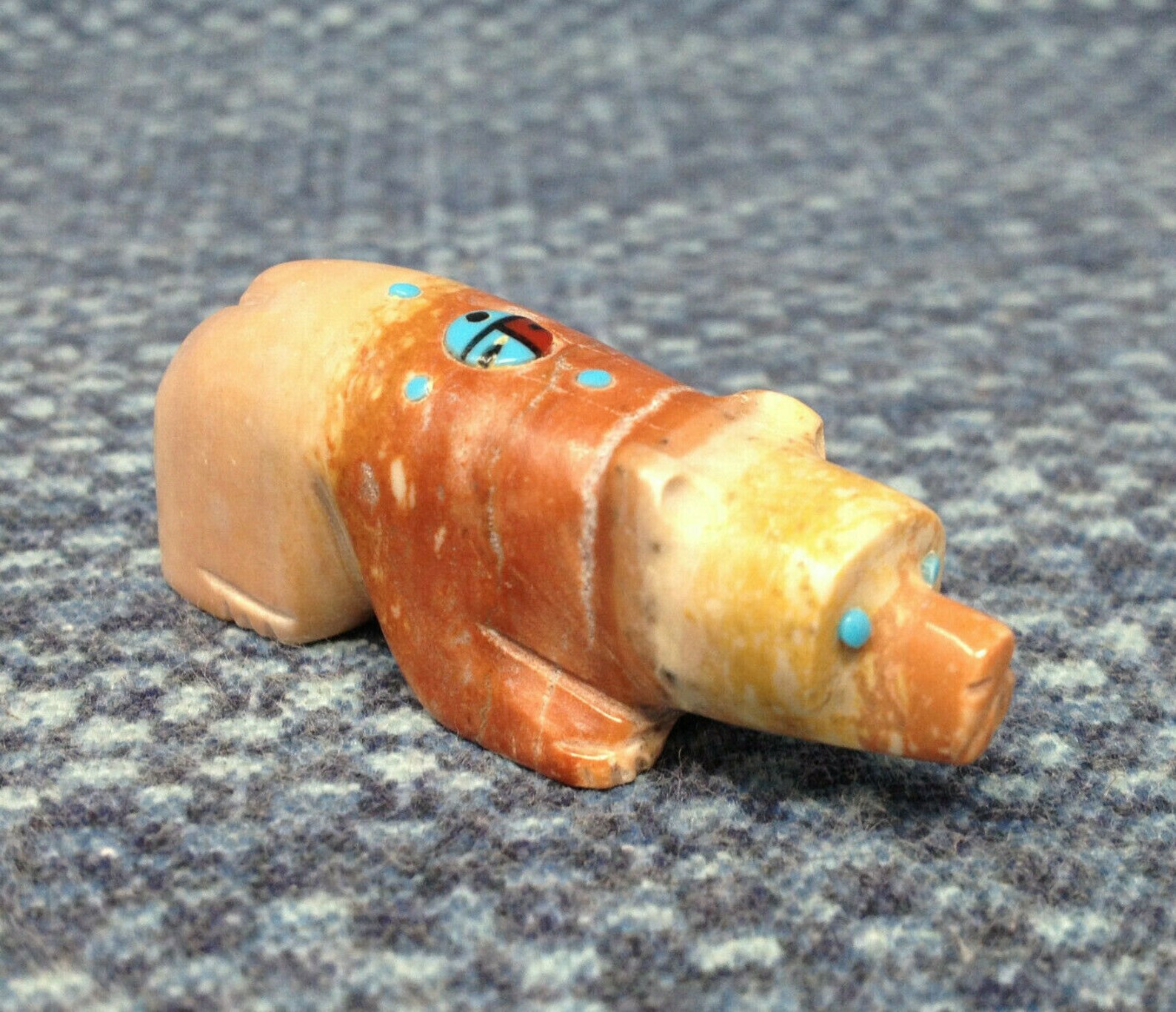 Zuni Fetish Bear Carvings Initialed DL with Turquoise 2 Etsy