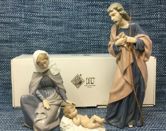 Lladro Nao Nativity Holy Family Mother Mary 307 Joseph 306 Baby Jesus 312