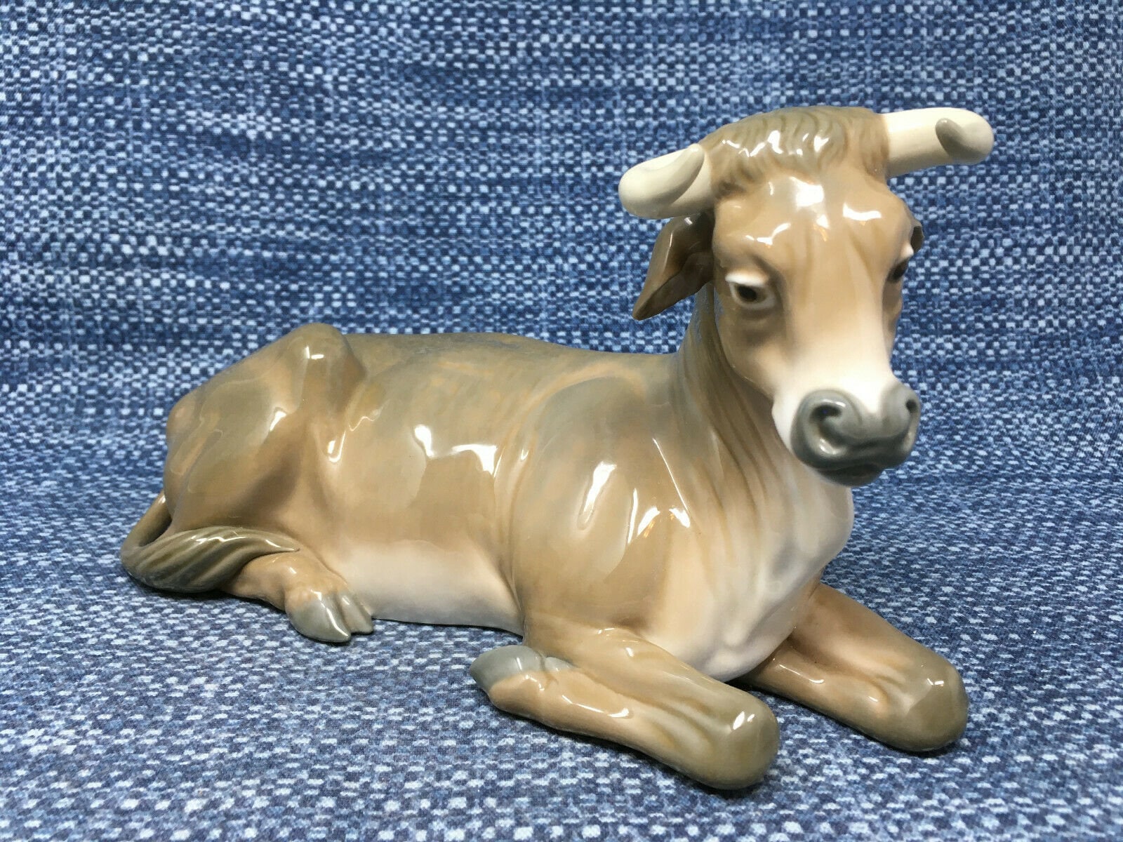 Lladro Nativity Cow Calf Oxen 1390 Figurine Large Retired Etsy