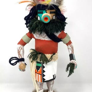 Hopi Rugan Kachina Doll by Tino Youvella Signed 15&quot; Excellent