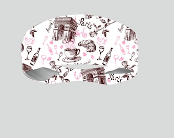 Paris or London Print Thin or Wide Non Slip Yoga Headband, Fitness Headband, Adult Headband, Women's Headband, Indie Headband. Custom