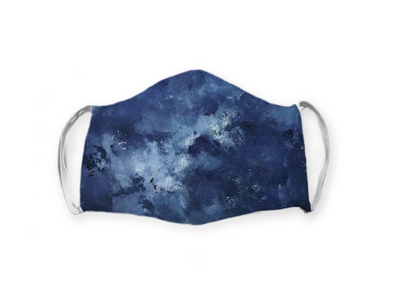 Blue Tie Dye Mask Mask Comfy Mask Polyester Cotton Fabric Etsy