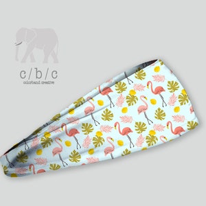 Flamingo headband, Non Slip Headband, Extra Wide Band, Wide Headband, Thin Headband, Yoga Headband, Fitness Headband, Adult Headband