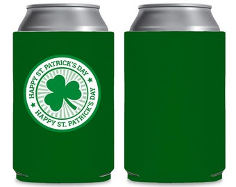 St. Patrick's Day Coozie, Beer Cup Holder, Bottle Cooler, Green Coozie, St. Patricks Day PrintedCup Holder